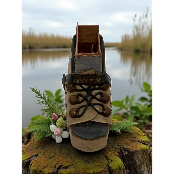 Vintage Austrian Boot Match Holder Souvenir-Wien Edelweiss-EMPTY-Folk Art-Vienna - Picture 3 of 6